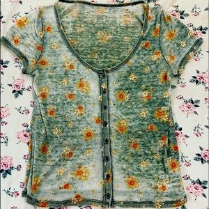 Floral Button Up Top